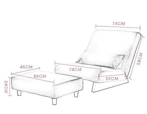 Japanese Style Floor Folding Single Sofa Chair