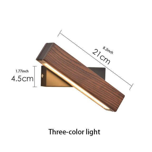 Modern Rotated Nordic Solid Wood Wall LED Lamp