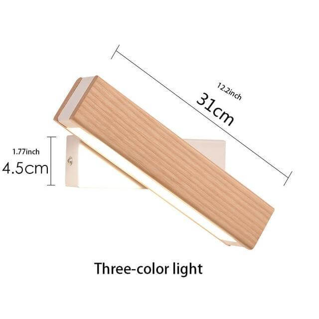 Modern Rotated Nordic Solid Wood Wall LED Lamp