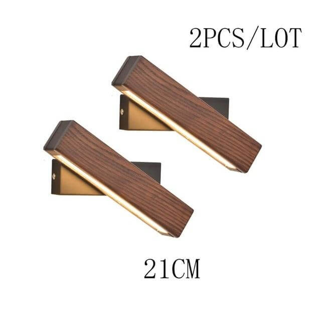 Modern Rotated Nordic Solid Wood Wall LED Lamp