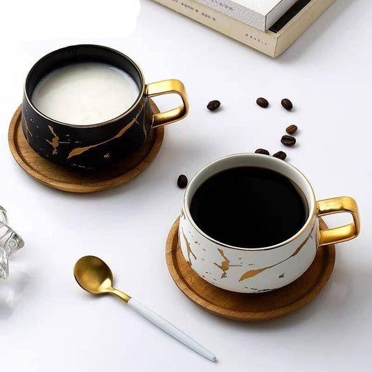 Elegant Nordic Marble Ceramic Coffee Mugs