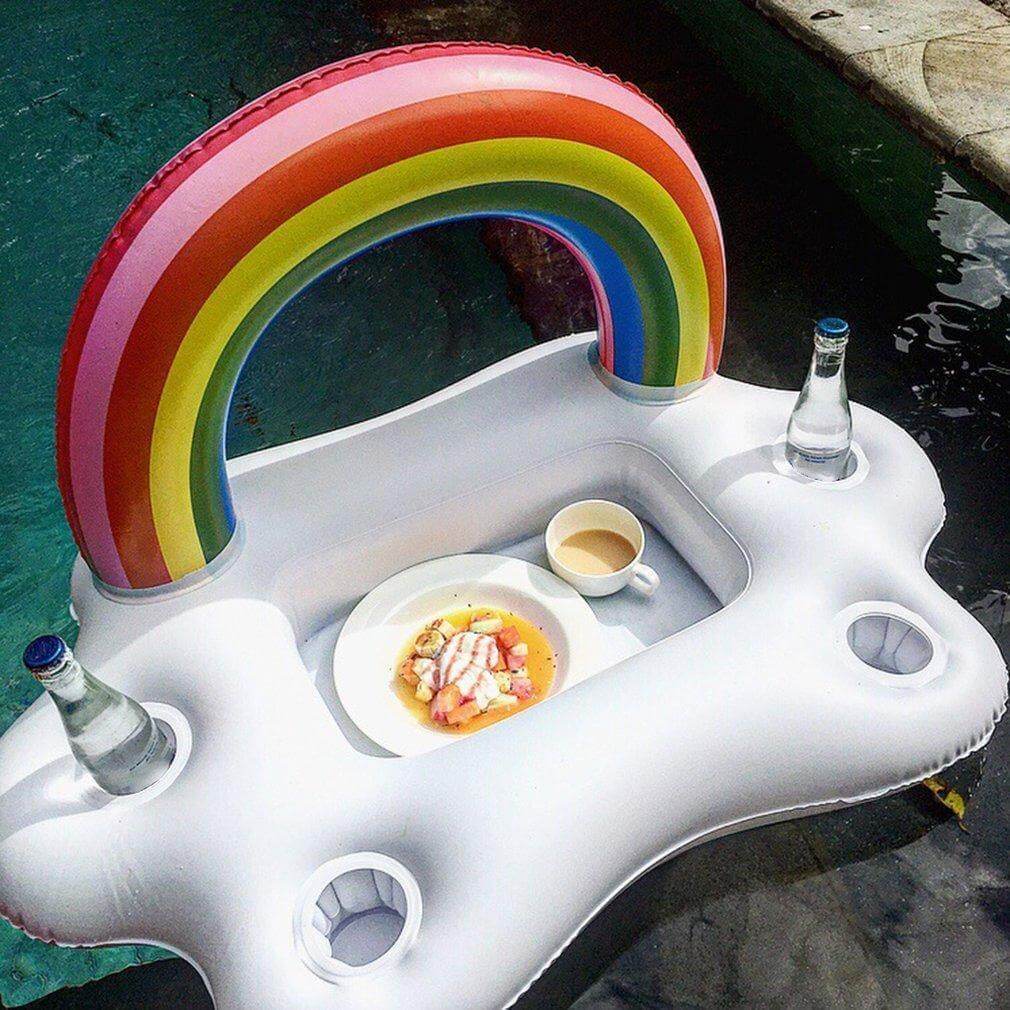 Rainbow Cloud Inflatable Cup Holder Party Bucket