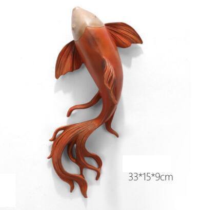 Modern Fengshui Resin 3D Wall Sticker Fish