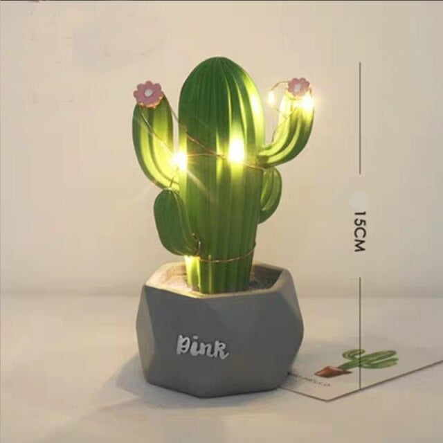 Colorful Cactus LED Table Night Lamp