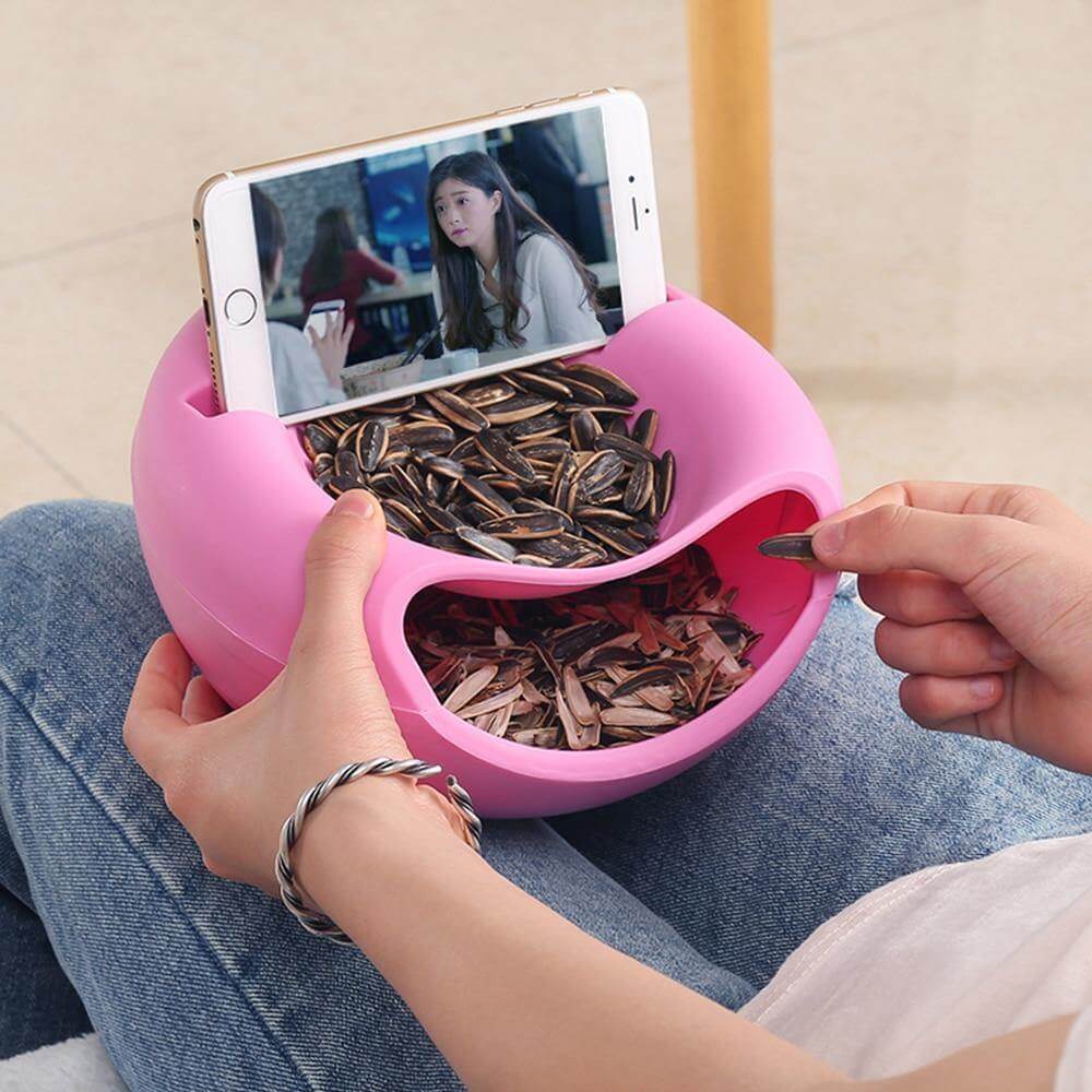 Snacks Bowl With Phone Holder