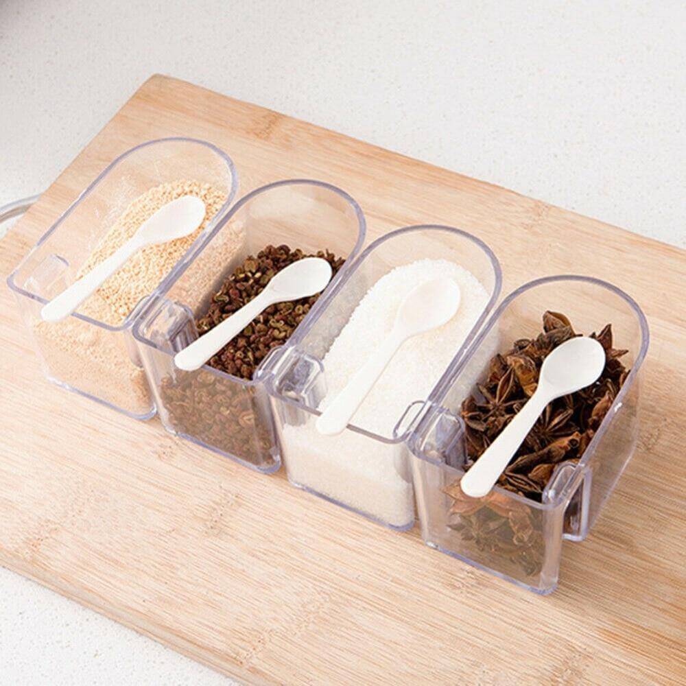 Layered Wall Mounted Rotating Seasoning Storage Organizer Boxes