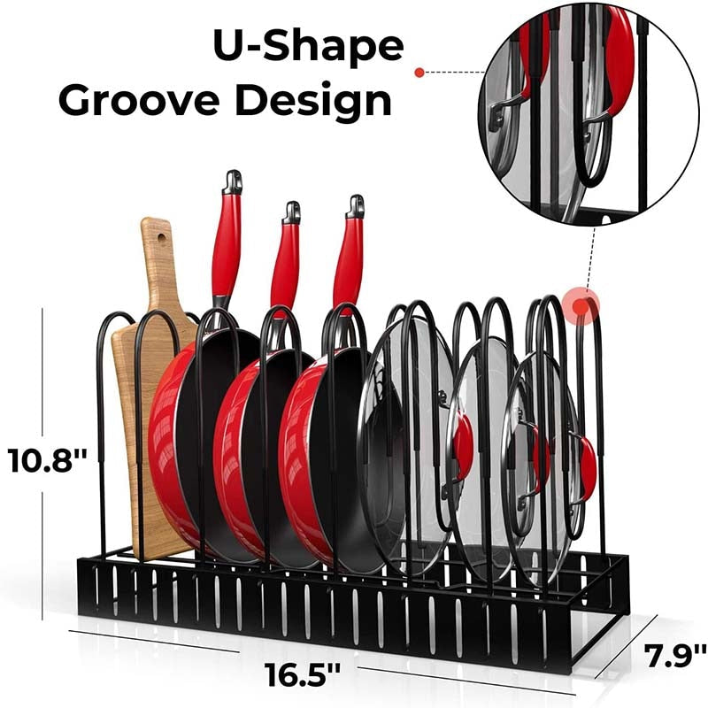 Adjustable Multi-Tier Kitchen Pan Organizer