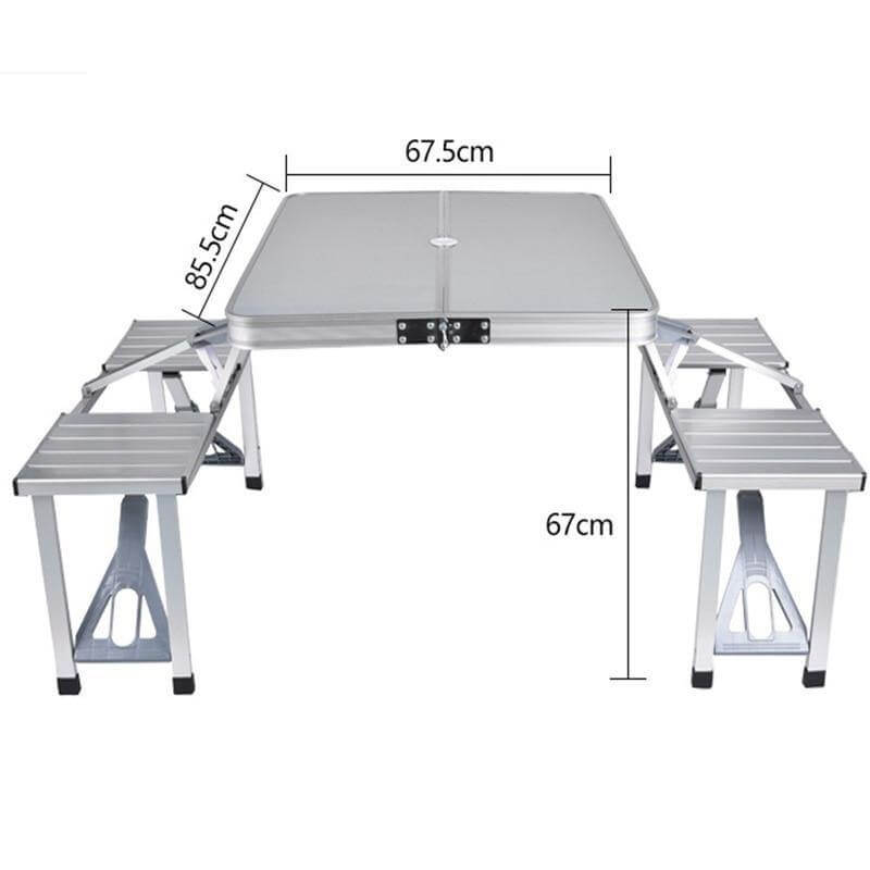 4pcs Portable Outdoor Folding Tables and Chairs One