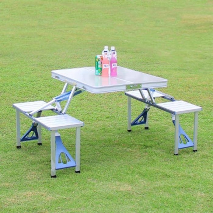 4pcs Portable Outdoor Folding Tables and Chairs One