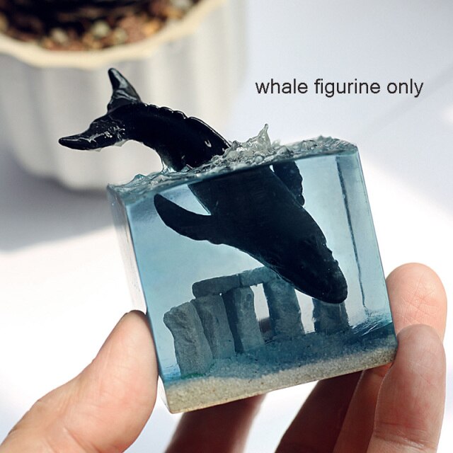 Luminous Ocean Whale Modern Resin Figurine