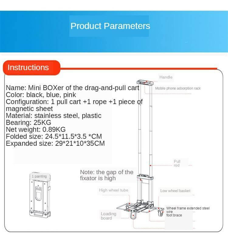 Portable Foldable Push Hand Cart