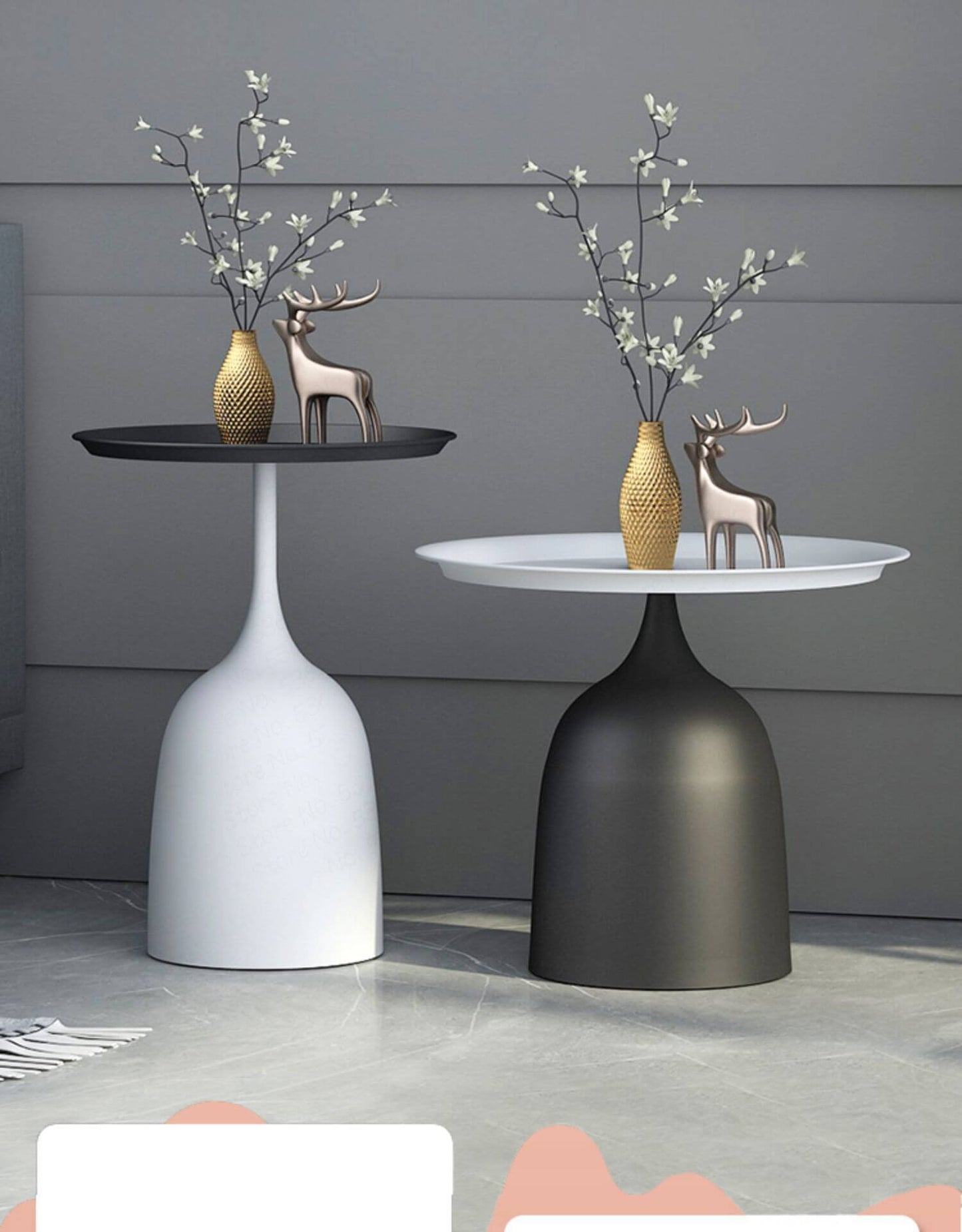 luxury Nordic Iron Metal Bracket Light Side Table