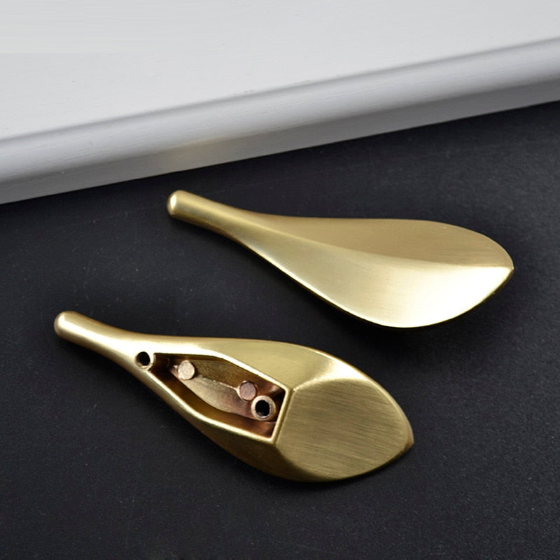 Nordic Golden Leaf Shaped Cabinet Door Knob