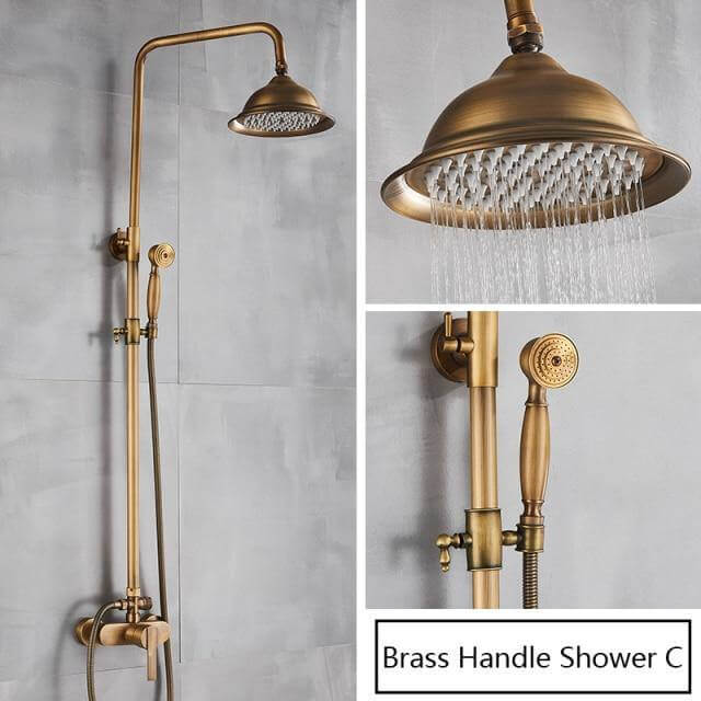 Elegant Luxury Antique Rainfall Bathroom Shower Set