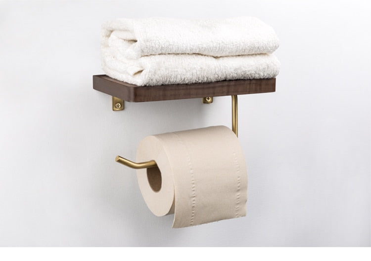 Nordic Wooden Toilet Paper Holder Shelf
