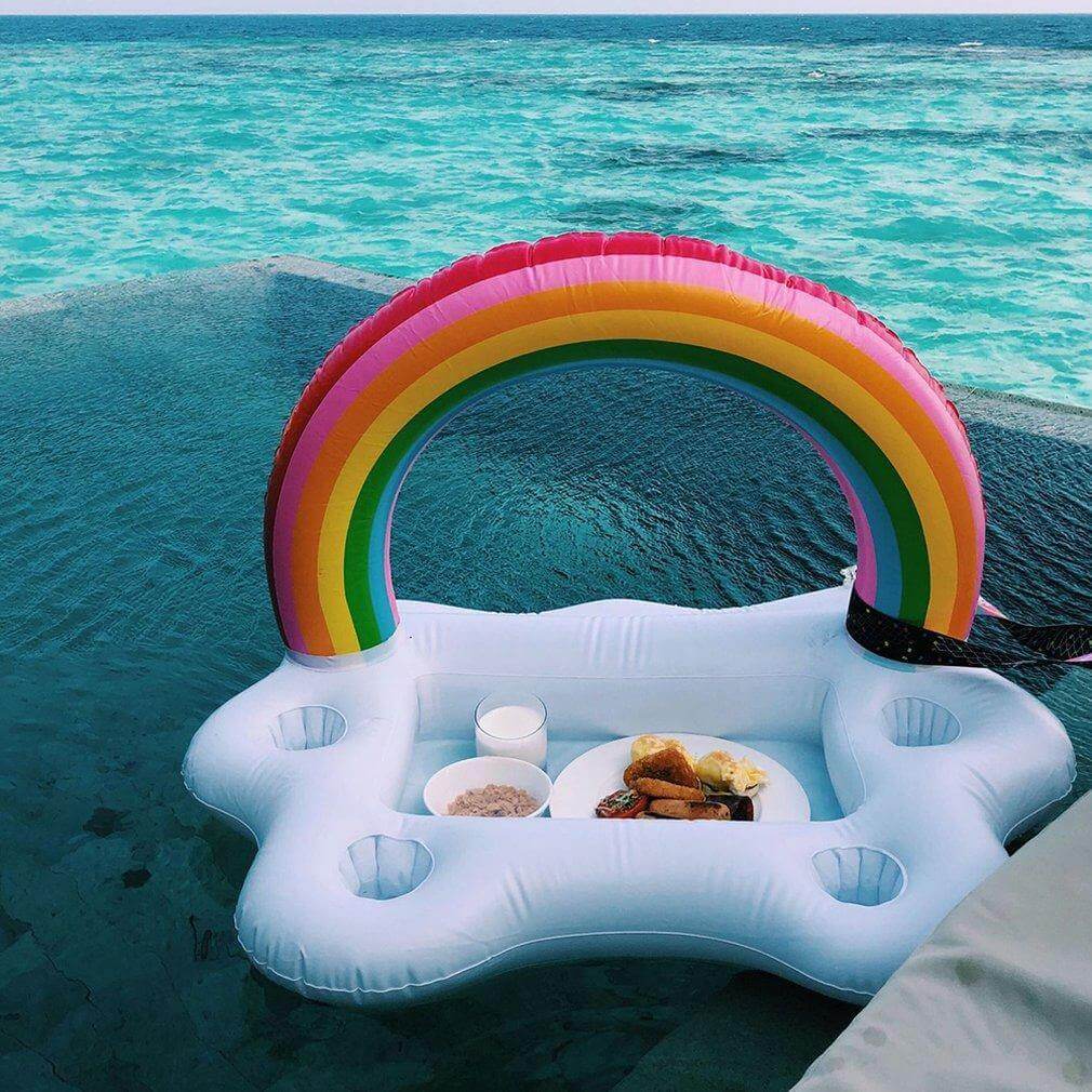 Rainbow Cloud Inflatable Cup Holder Party Bucket