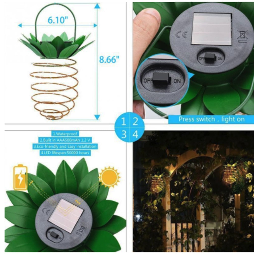 Outdoor Solar Garden Pineapple Automatic Lights - UTILITY5STORE