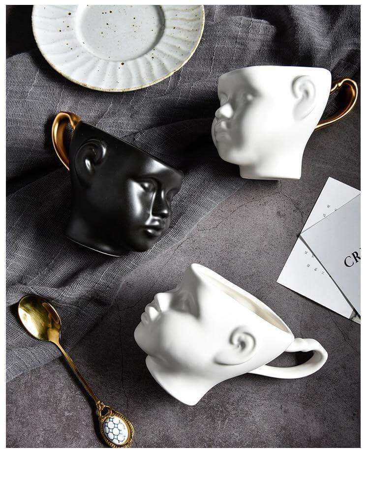 Elegant Ceramic Realistic Face Mugs