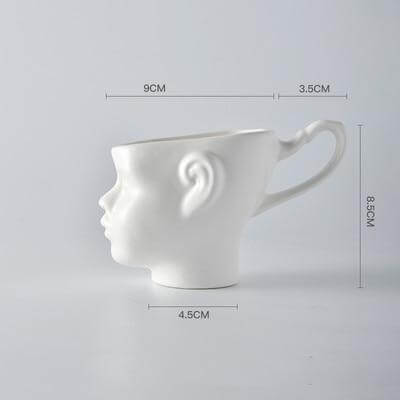 Elegant Ceramic Realistic Face Mugs