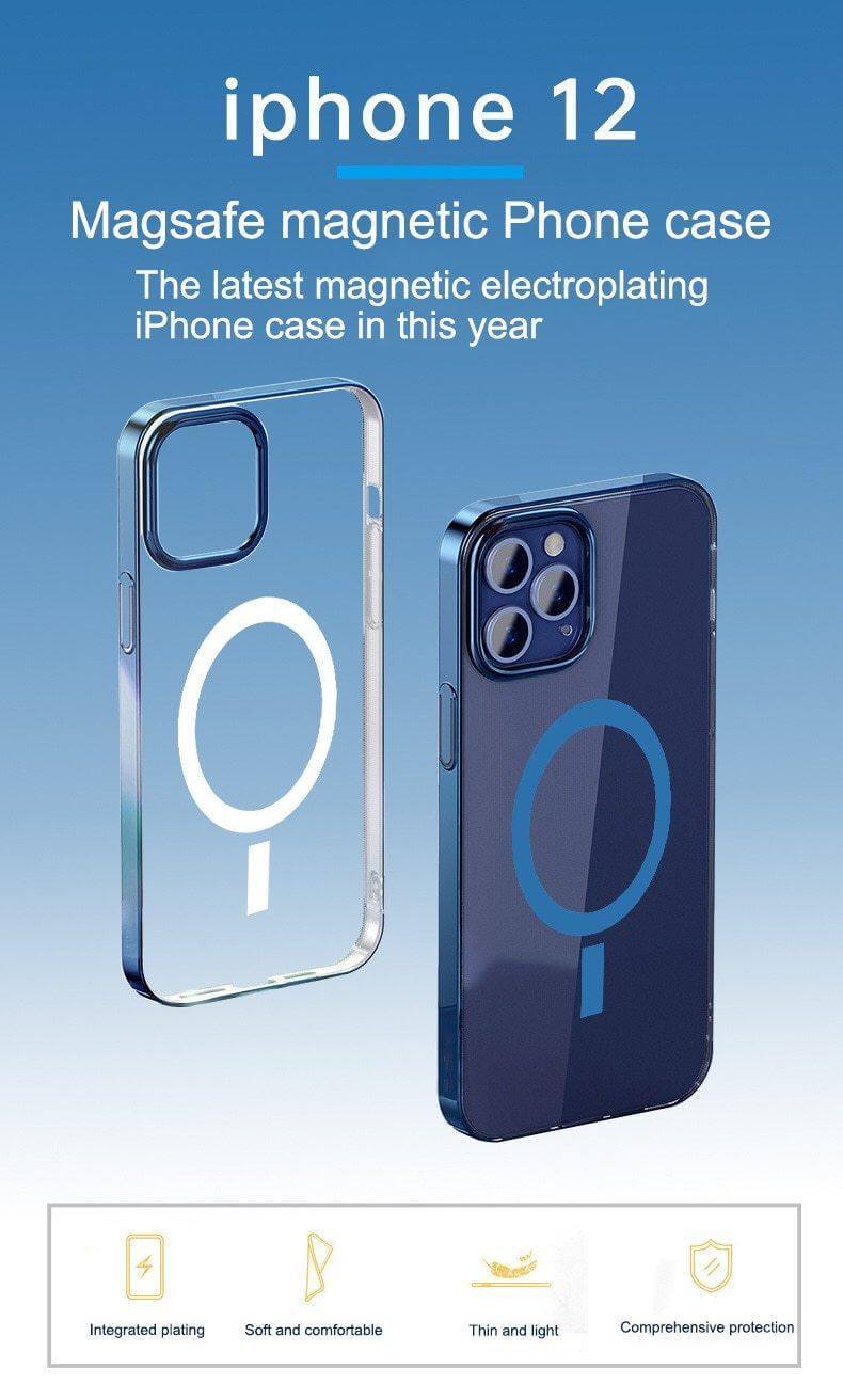 Transparent Magnetic Charger Case for iPhone 12