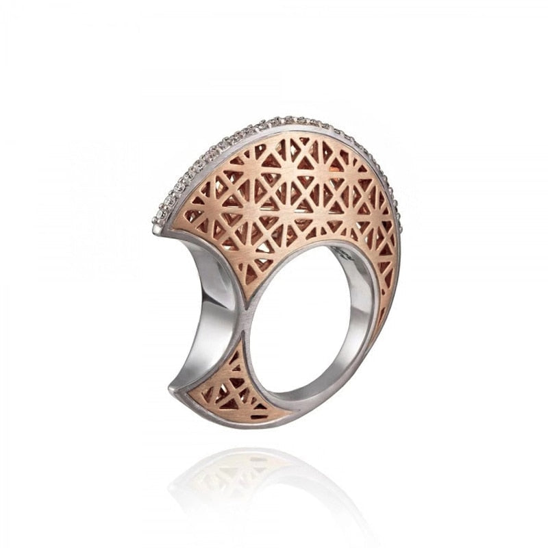 Zirconium Moon Shape Personality Ring