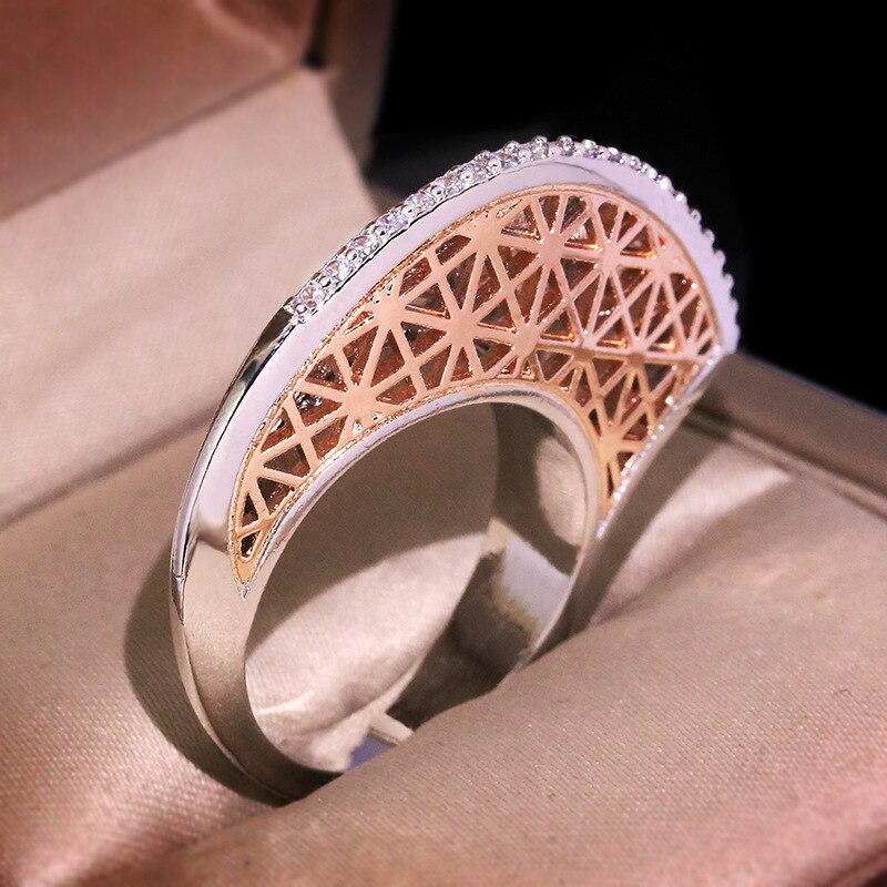 Zirconium Moon Shape Personality Ring