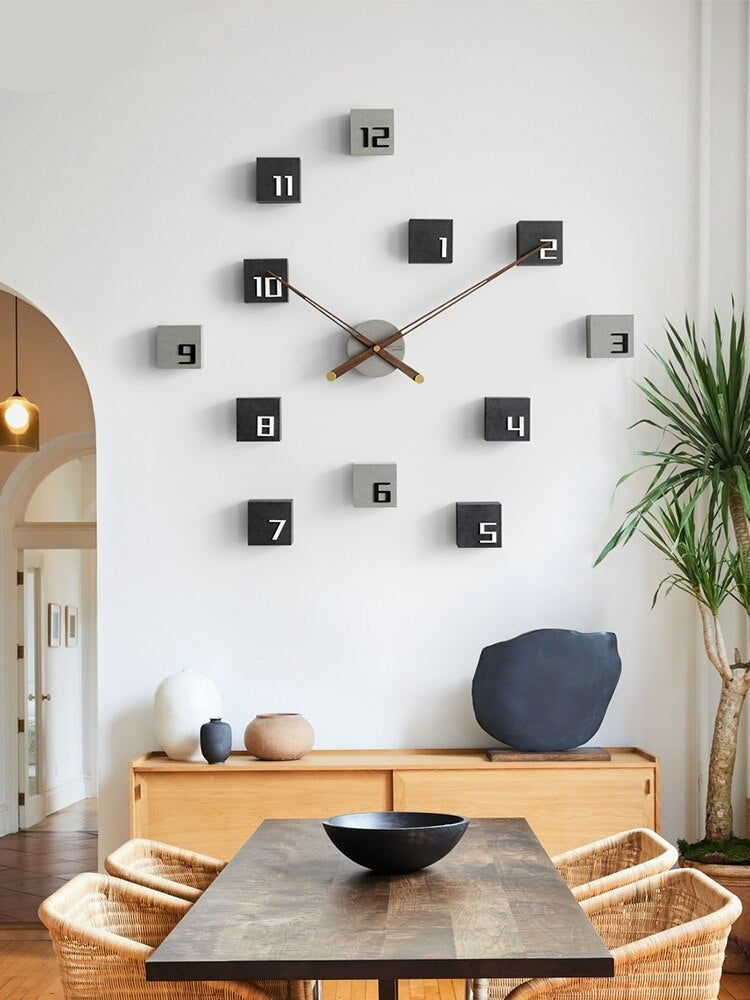 Nordic Creative Self Adhesive Wooden Wall Clock