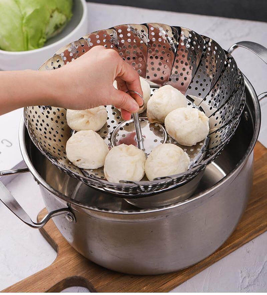 Vegetable Folding Stainless Steel Steaming Rack