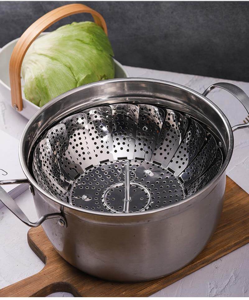 Vegetable Folding Stainless Steel Steaming Rack