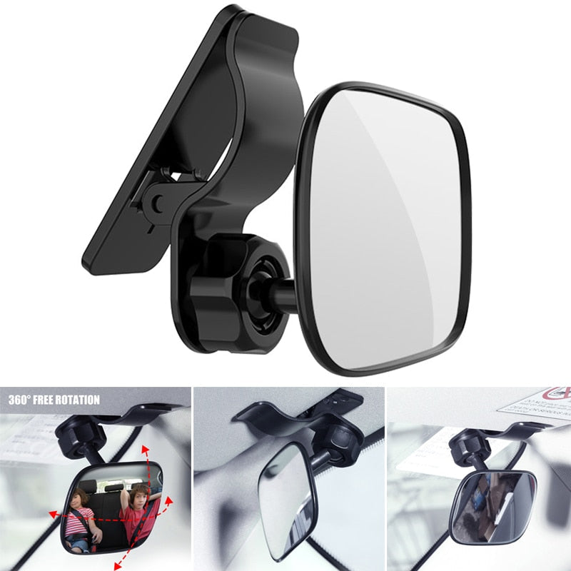 Car Clips-On Adjustable Rearview Mirror