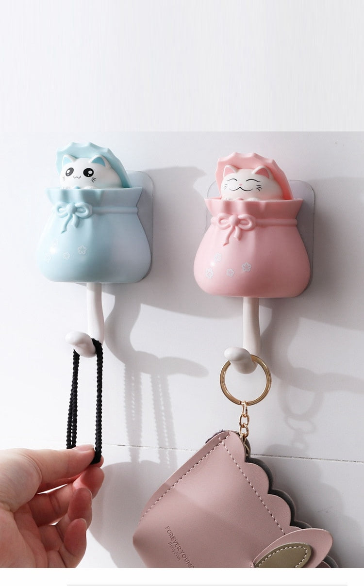 Cute Cat Sticky Hook Hanger