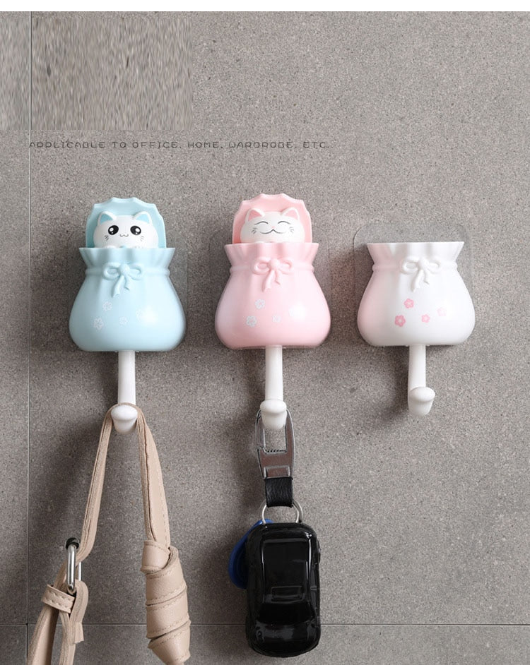 Cute Cat Sticky Hook Hanger