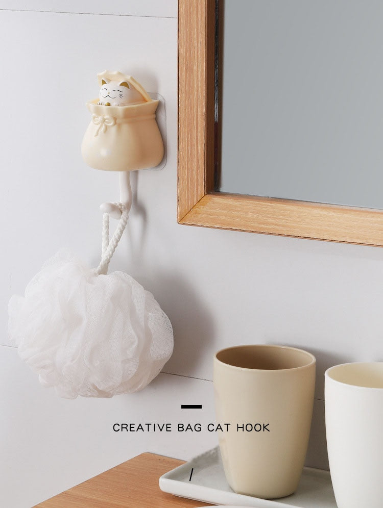 Cute Cat Sticky Hook Hanger