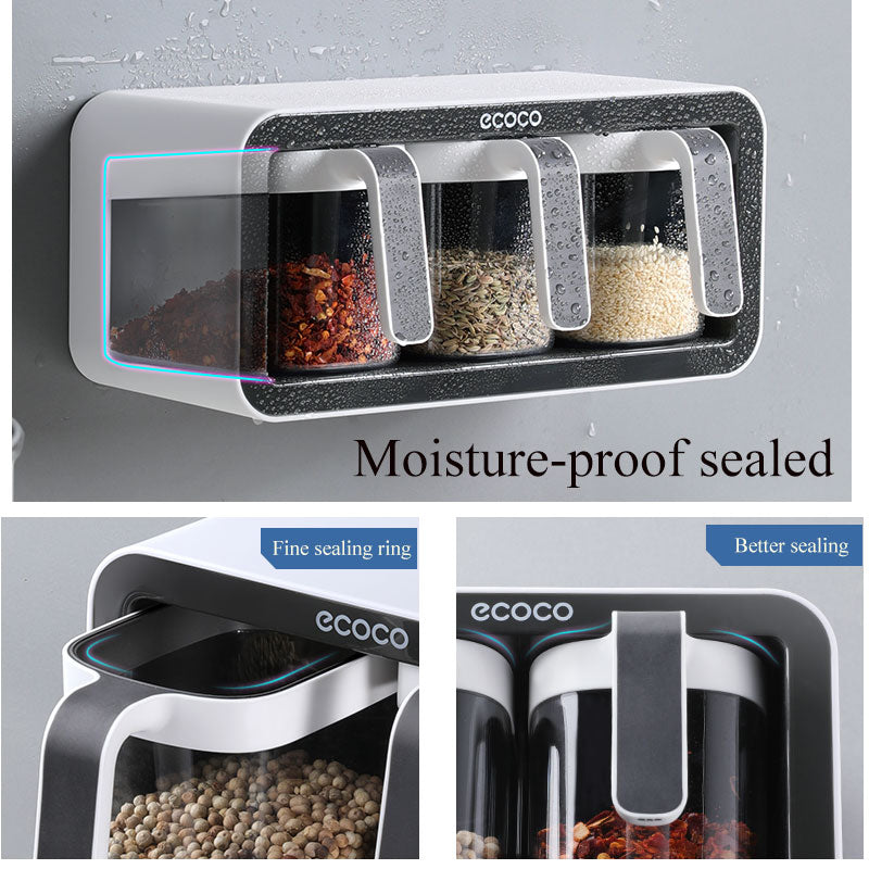 Wall Mount Multiple Grids Seasoning Organizer