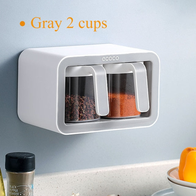 Wall Mount Multiple Grids Seasoning Organizer