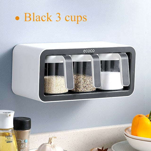 Wall Mount Multiple Grids Seasoning Organizer