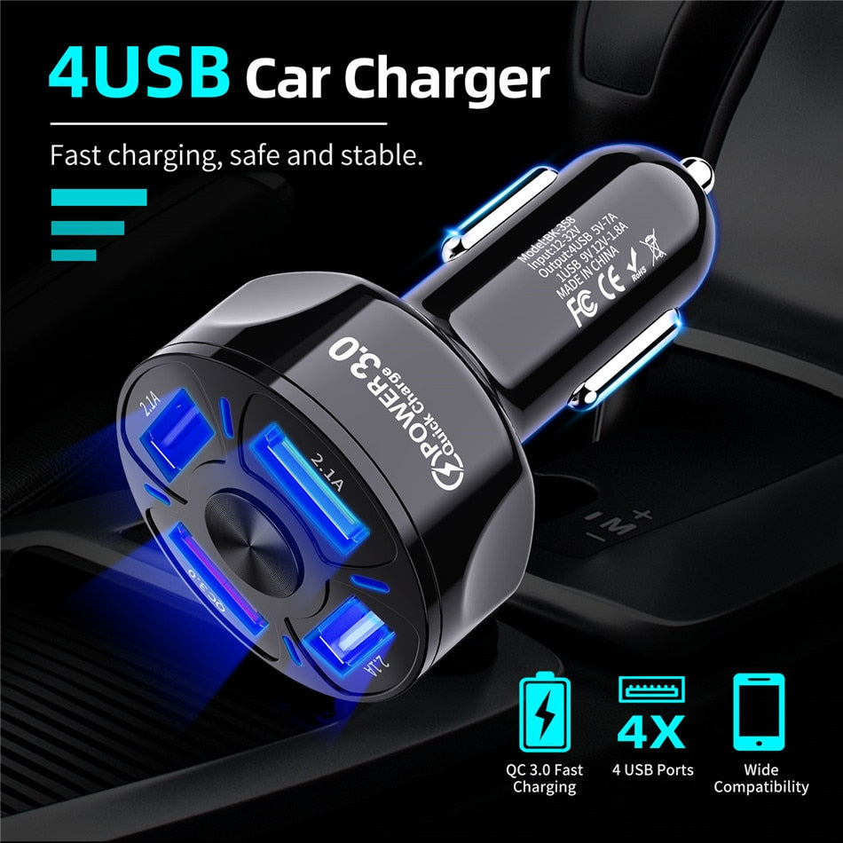 4-Port USB Car Quick Charge - UTILITY5STORE