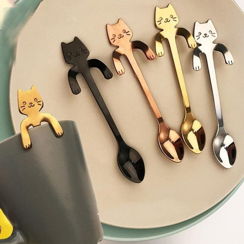 Cute Cat Long Handle Tea Spoon