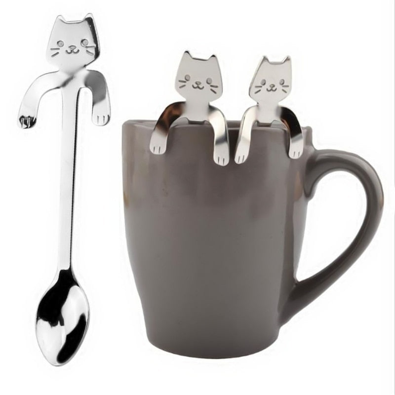 Cute Cat Long Handle Tea Spoon