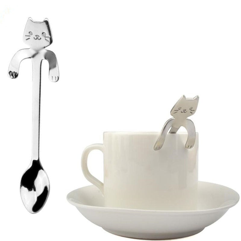 Cute Cat Long Handle Tea Spoon