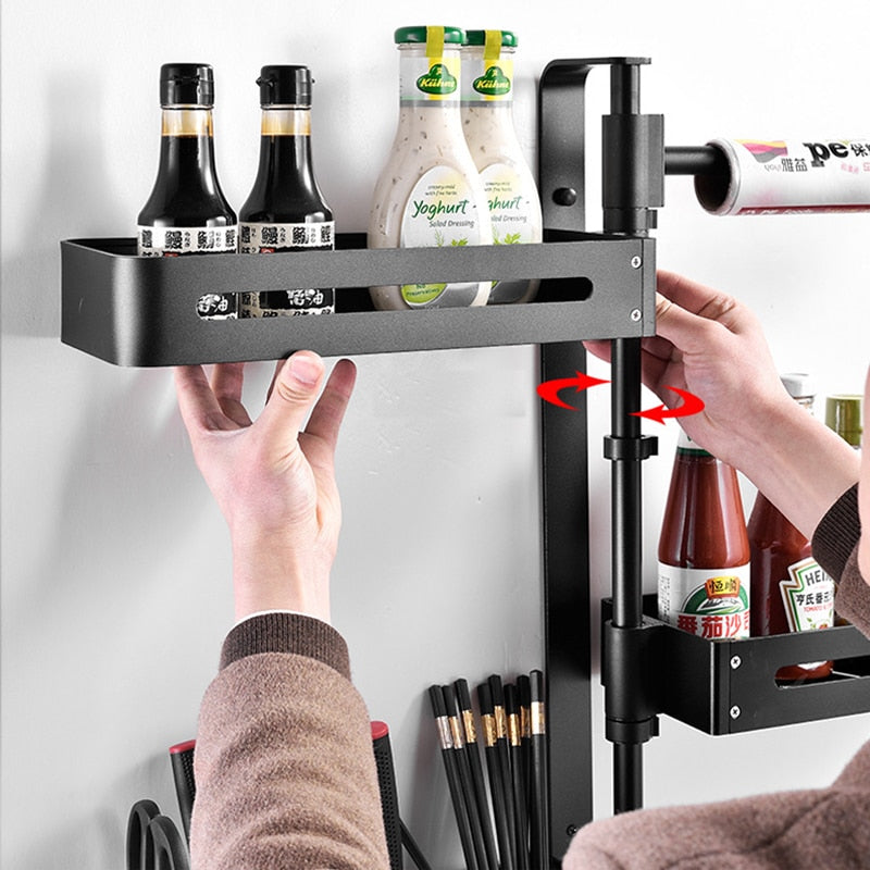 Multi-layer Punch Free Rotating Kitchen Rack