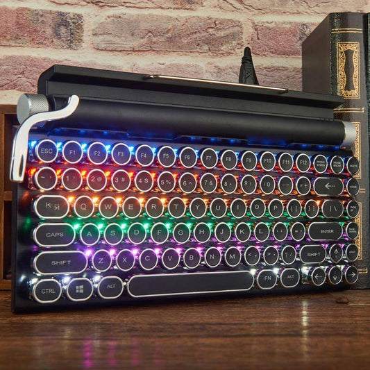 Typewriter Wireless Colorful Backlight Retro Keyboard