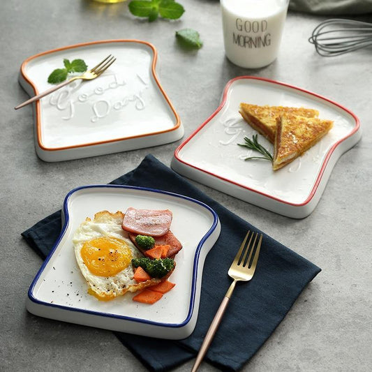 Ceramic Toast Breakfast Plate