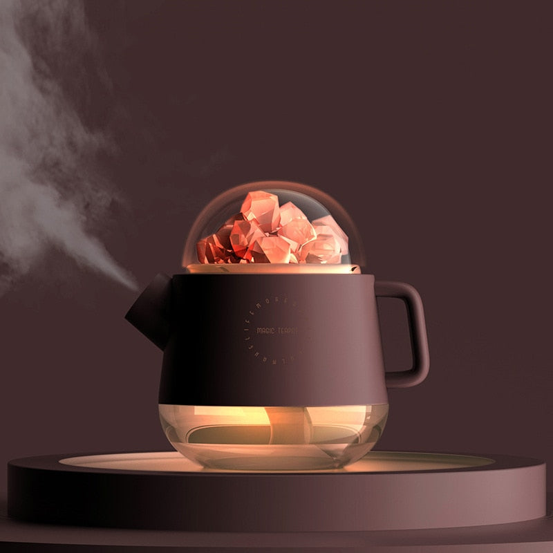 Elegant Teapot Humidifier Night Lamp