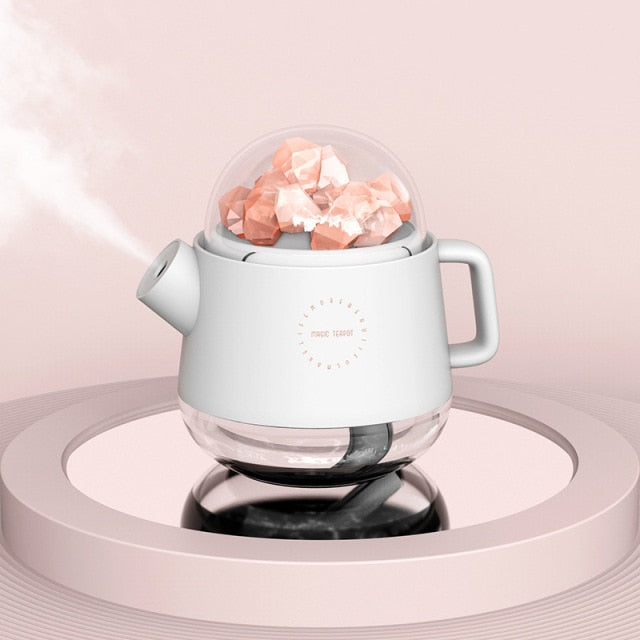 Elegant Teapot Humidifier Night Lamp
