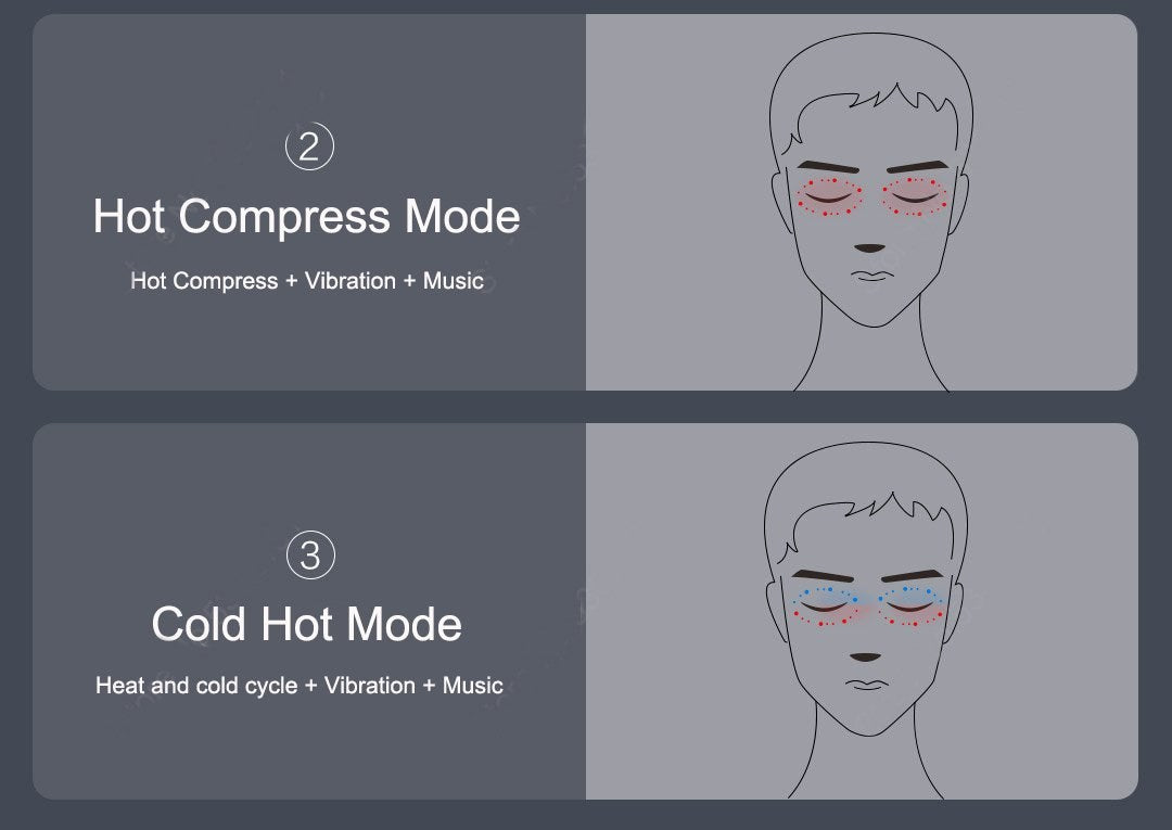 Calming Hot Compress Eye Massager with Bluetooth Speaker