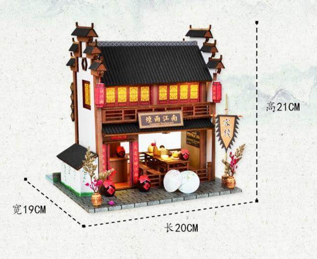 DIY Unique Wooden Style Oriental Hand-assembled House