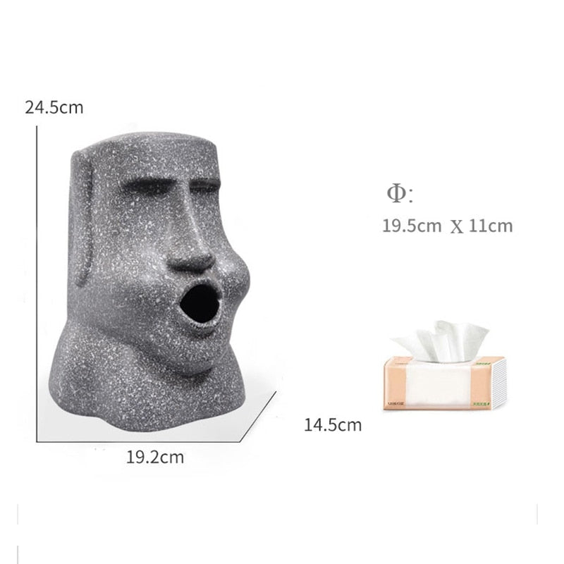 Stone Statue Tissue Box