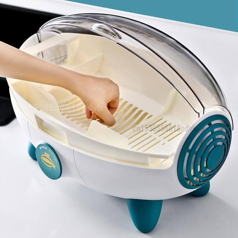 Household Creative Spaceship Dish Dryer and Organizer