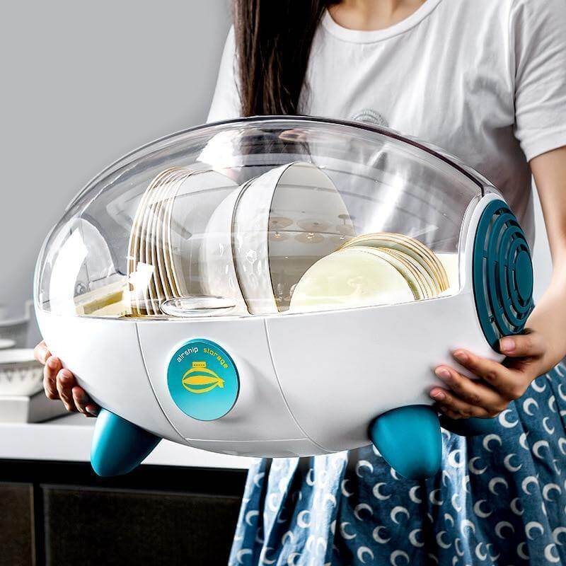 Household Creative Spaceship Dish Dryer and Organizer